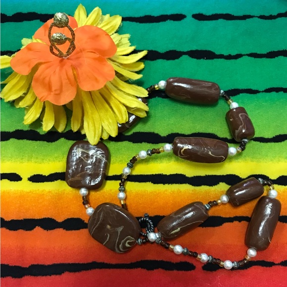 Ceramic Boho Vintage Rare One of Kind Handmade Necklace - Picture 5 of 16